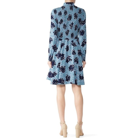 Kate Spade Bubble Dot Smocked Long Sleeve Dress Size 0 - Picture 2 of 8